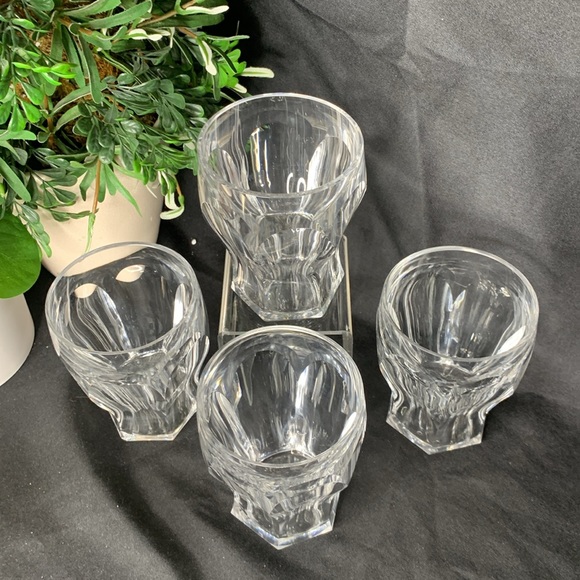 Set of 4 VTG Colonial Clear by Heisy crystal optic cut whiskey / rocks glasses - Picture 2 of 12
